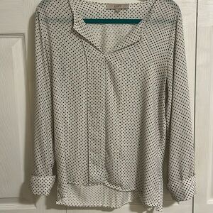 Cuffed Sleeve Polkadot Blouse